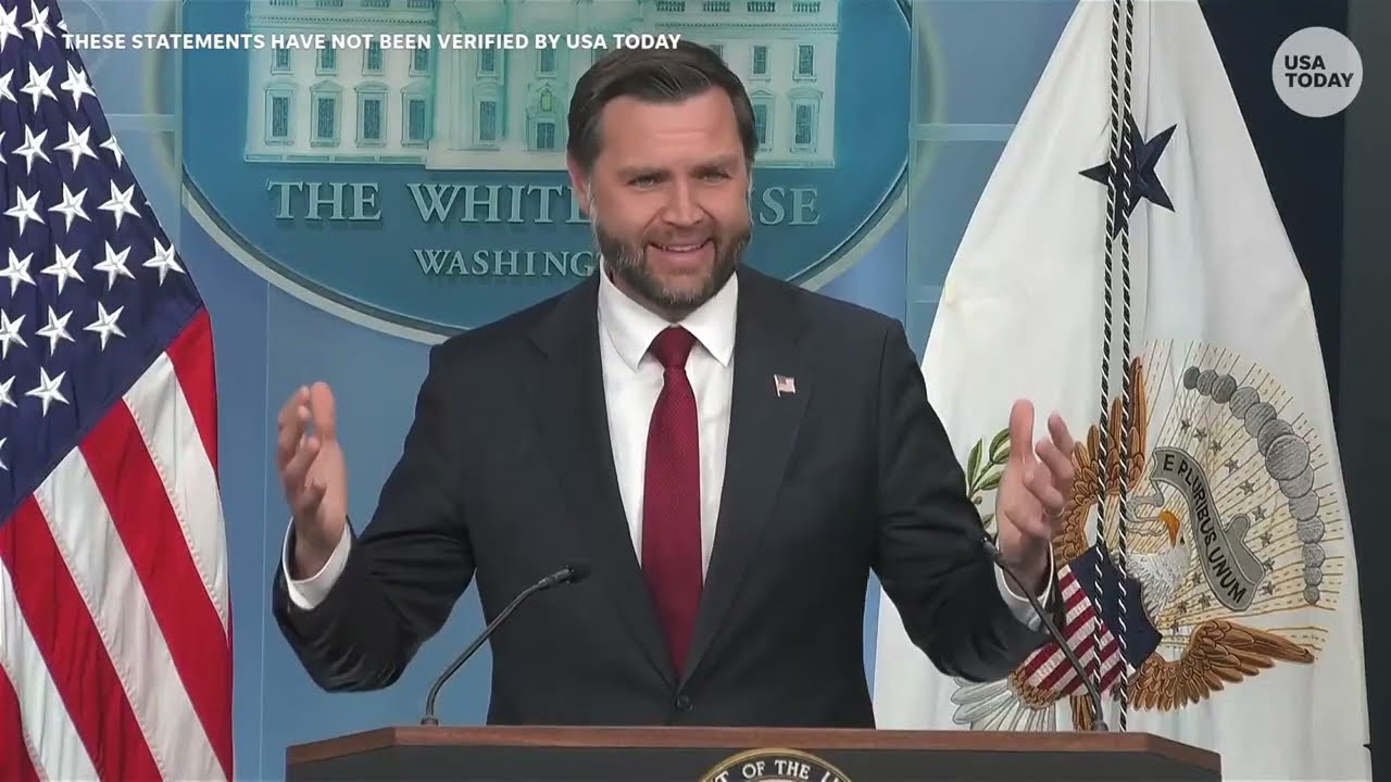 Full JD Vance White House press briefing focuses on Iran war, gas prices, midterm elections and more