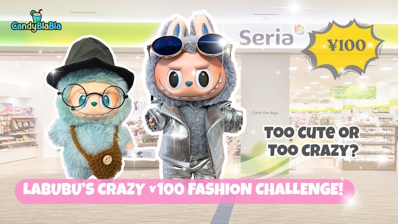 Labubu x Seria ¥100 Japan Outfit Challenge ✨ Pop Mart Style #Cute