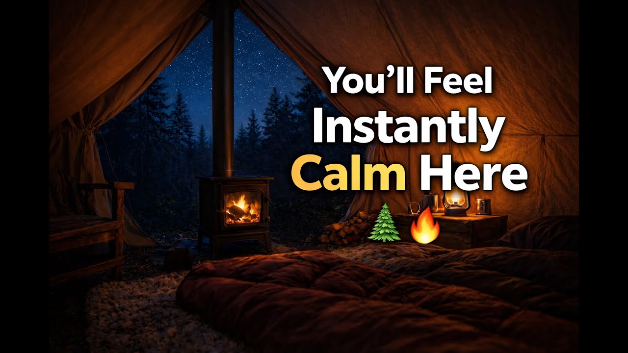 You’ll Feel Instantly Calm Here 🌲🔥 | Cozy Night Tent Ambience