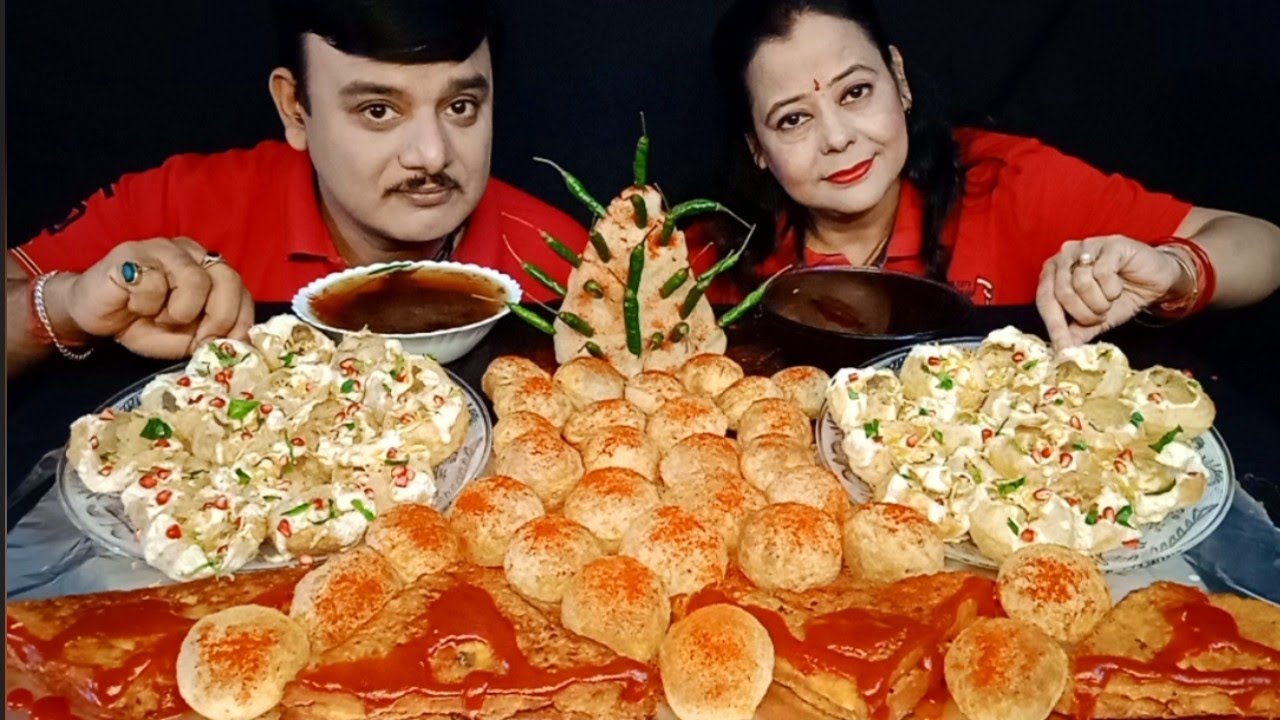 SPICY🔥🌶INDIAN STREET FOOD CHILLI PANI PURI DAHIPURI BREAD PAKODA EATING CHALLENGE#panipuri#food#asmr
