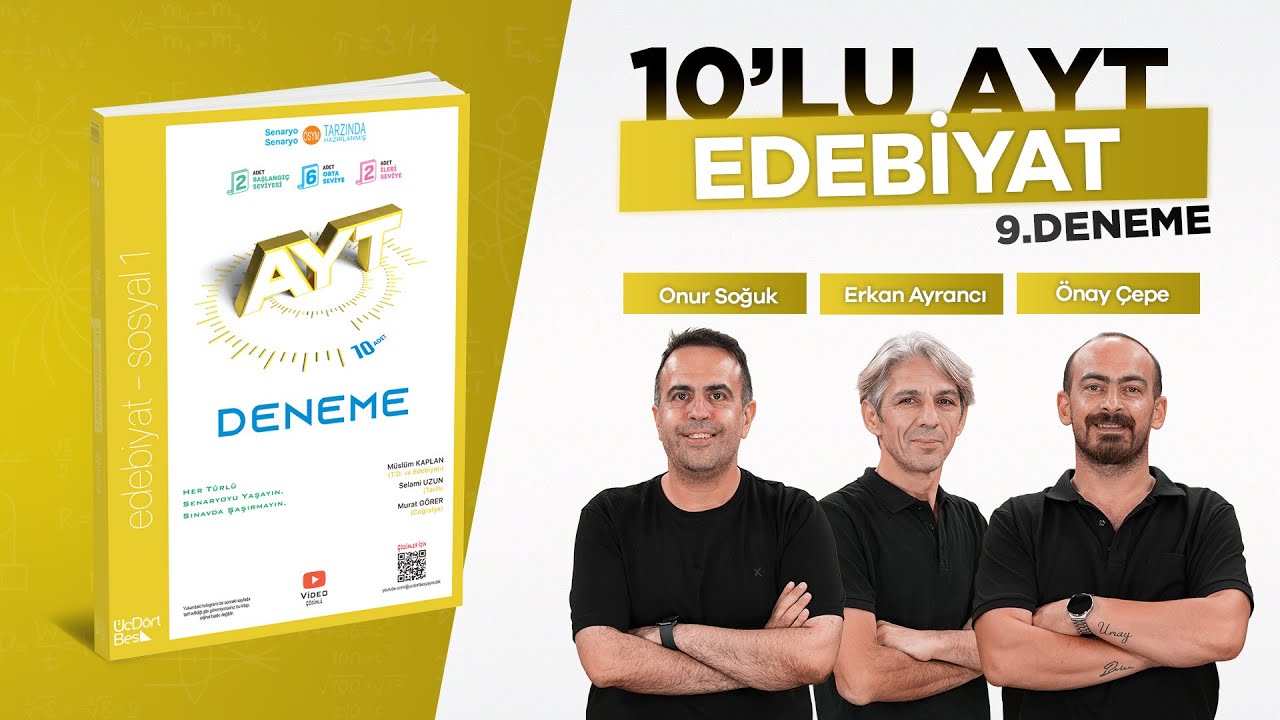 ÜÇDÖRTBEŞ YAYINLARI 10'LU AYT SOSYAL BİLİMLER-1 DENEMESİ 2026 DENEME-9