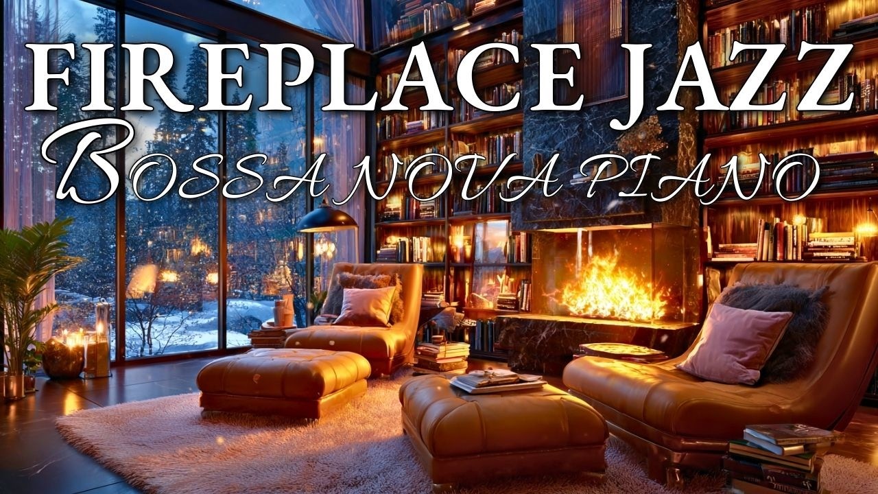 Fireplace Bossanova Piano | 1 Hour Study & Work Background Music