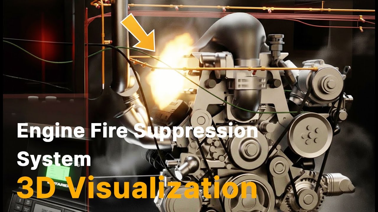 Engine Fire Suppression System | 3D Visualization
