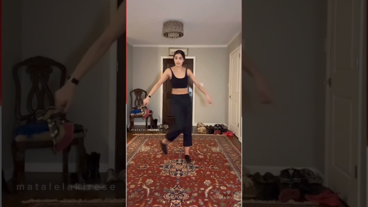 beautiful woman practicing dancing