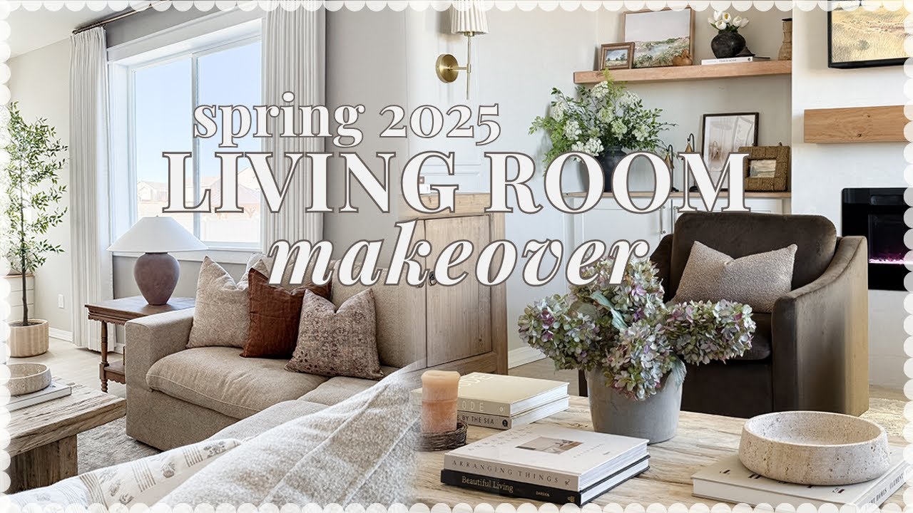 LIVING ROOM MAKEOVER & SPRING DECORATE WITH ME! cozy, rustic, organic + traditional