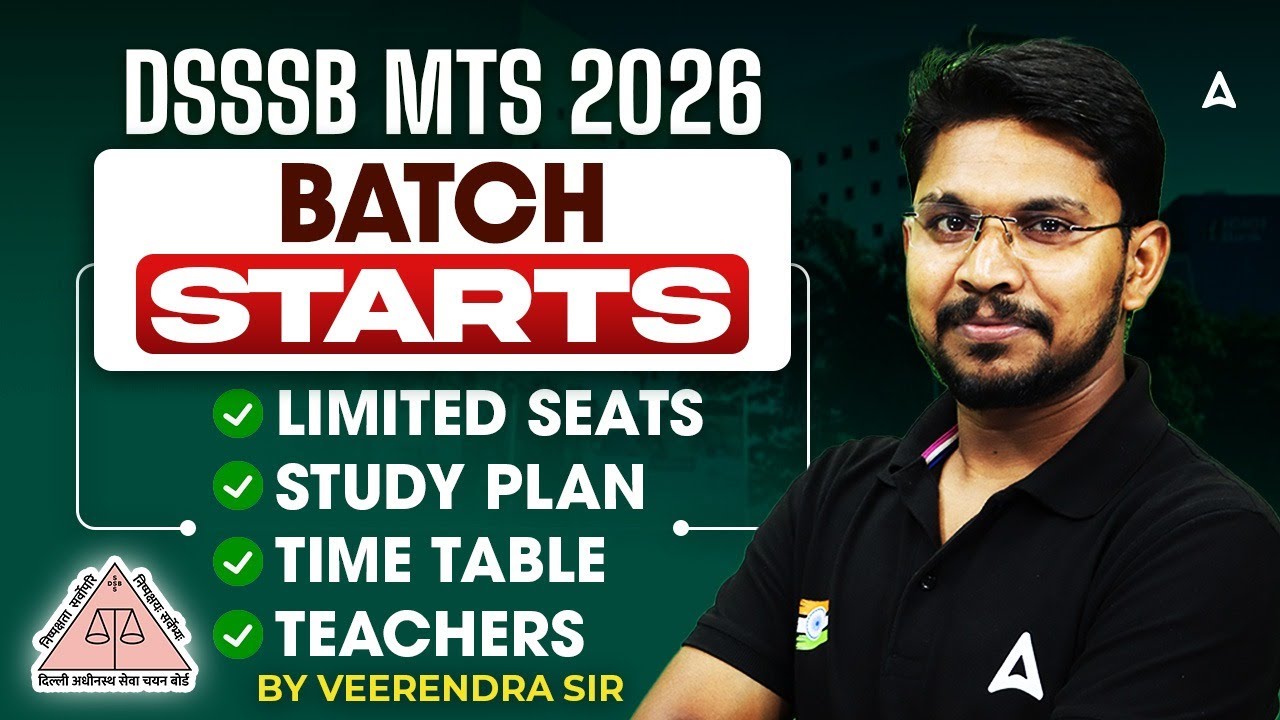 DSSSB MTS 2026 | BATCH JUST STARTED | Limited Seats | Study Plan & Time Table By Veerendra Sir