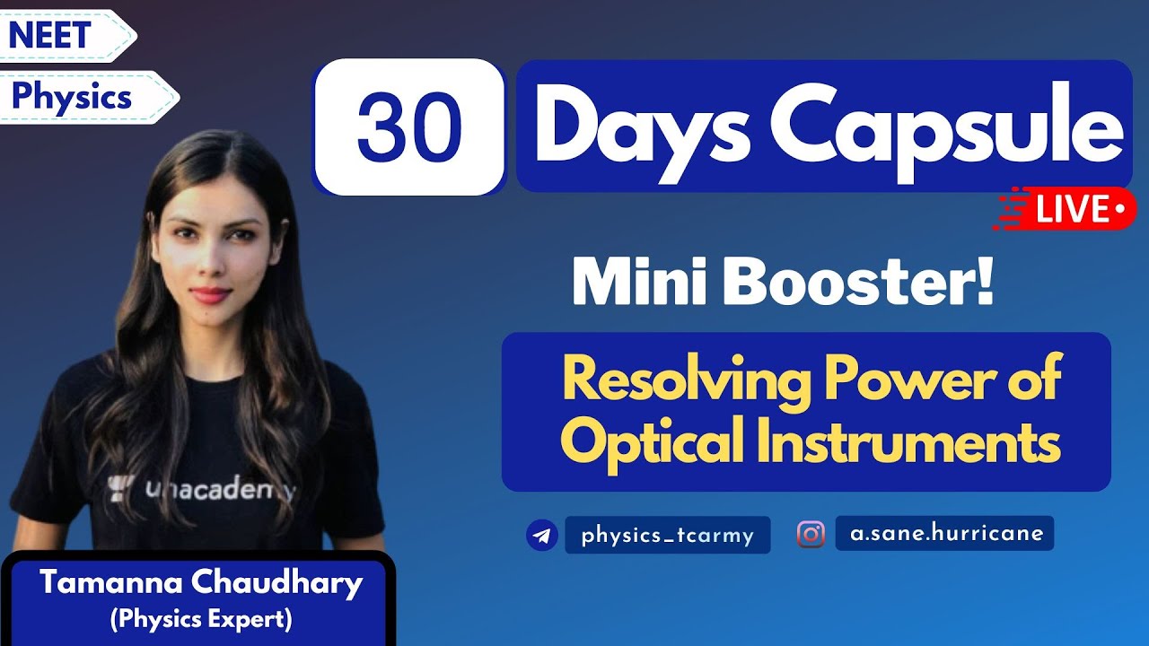 Resolving Power of Optical Instruments for NEET | Class 12th Physics by @Tamanna Chaudhary