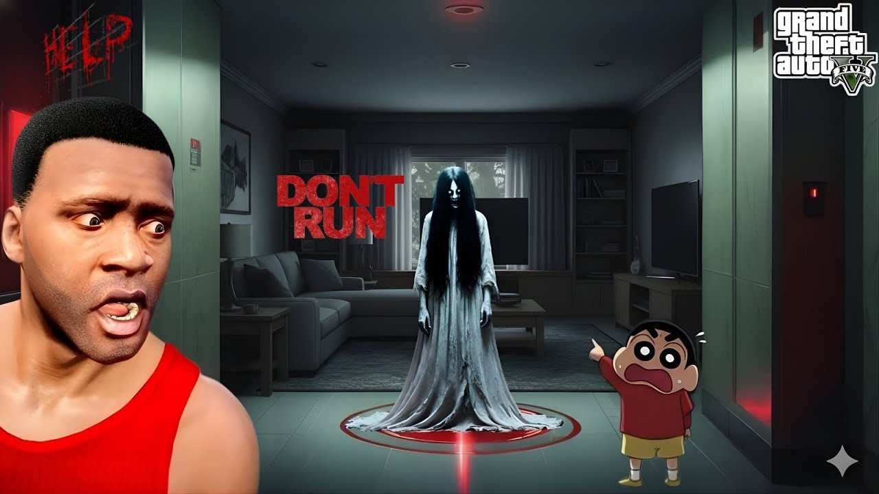 Franklin & Shinchan Find Most Dangerous Ghost Inside His Room In Gta V!