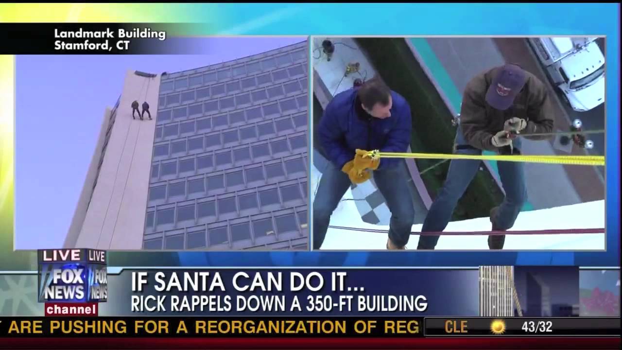 On Live TV Rick Reichmuth Rappels Down a 22-Story Building!