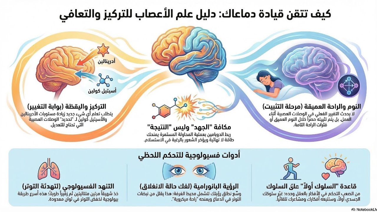 قيادة دماغك للتركيز والتعافي: أسرار علم الأعصاب