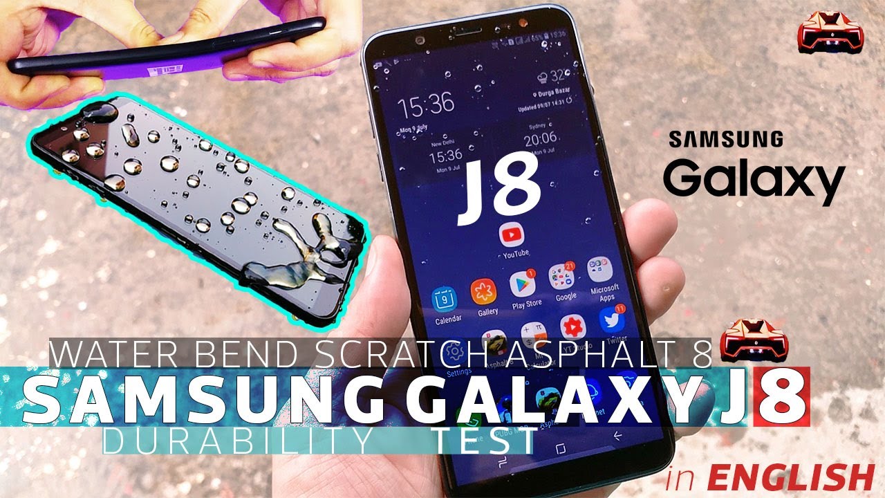 Samsung Galaxy J8 Durability Review - Bend Test Water Scratch Asphalt 8 Test