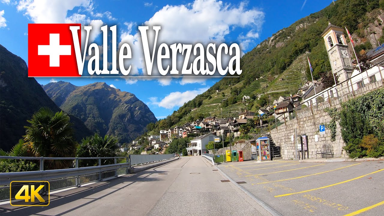 Valle Verzasca, Switzerland 🇨🇭 Driving up the Verzasca Valley from Gordola to Sonogno