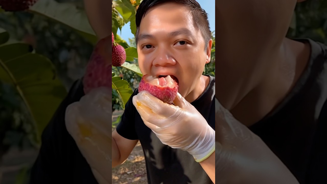 Hybrid Lychee- Mangostem Fruit  #ASMR  #Mukbang #Rarefruits #tropicalfruits
