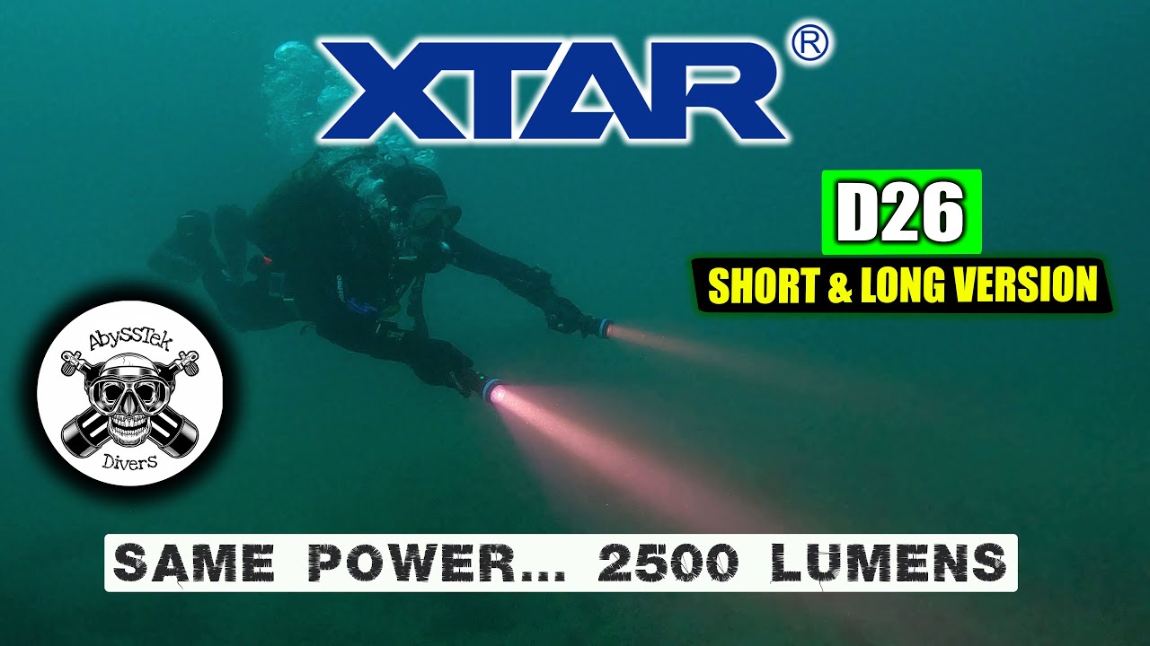 XTAR D26 2500 SHORT & D26 2500 LONG DIVING LIGHTS