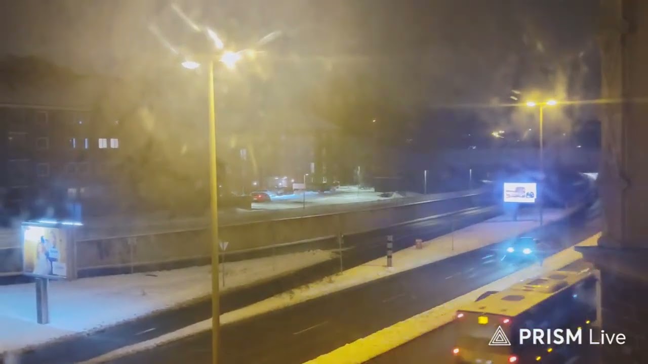 🔴 LIVE Snowy City Night ❄️  Relaxing Original Beats  Cozy Window View 247