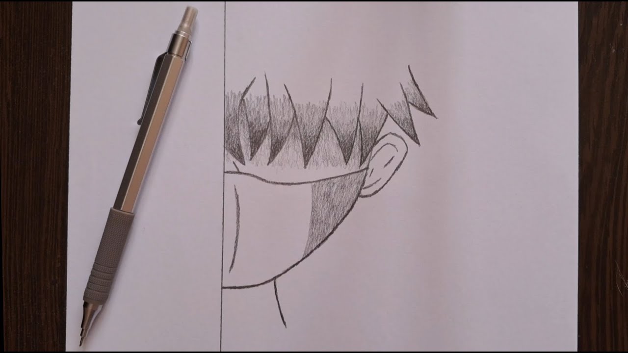 easy anime drawing tutorial | how to draw anime boy wearing a mask step-by-step