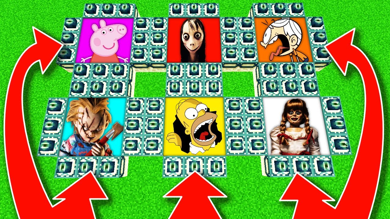 NE CHOISISSEZ PAS LE MAUVAIS END PORTAIL MINECRAFT !! Peppa Pig Momo Loud Chucky Homer Annabelle !