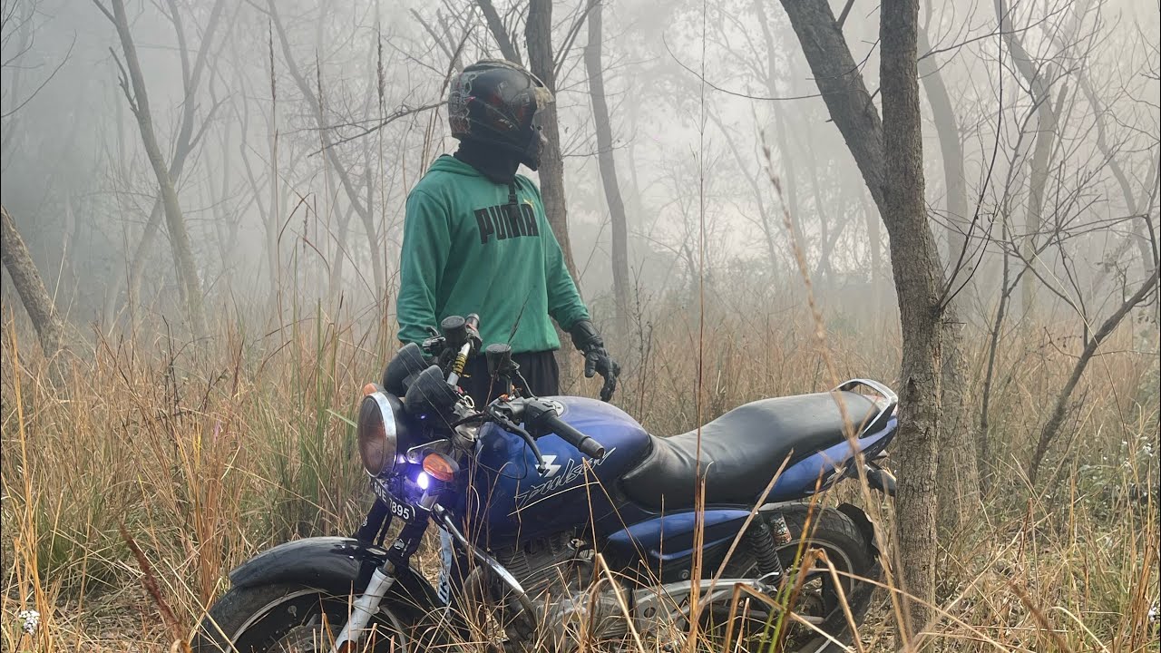 Moto vlog Off road + Jungle With Pulsar 150  Small mountain India danger Road