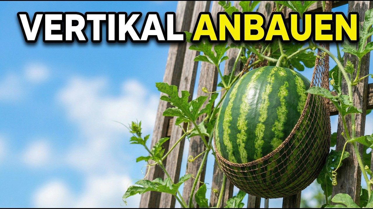 Wassermelonen auf HALBER Fläche anbauen – mit diesem vertikalen Trick