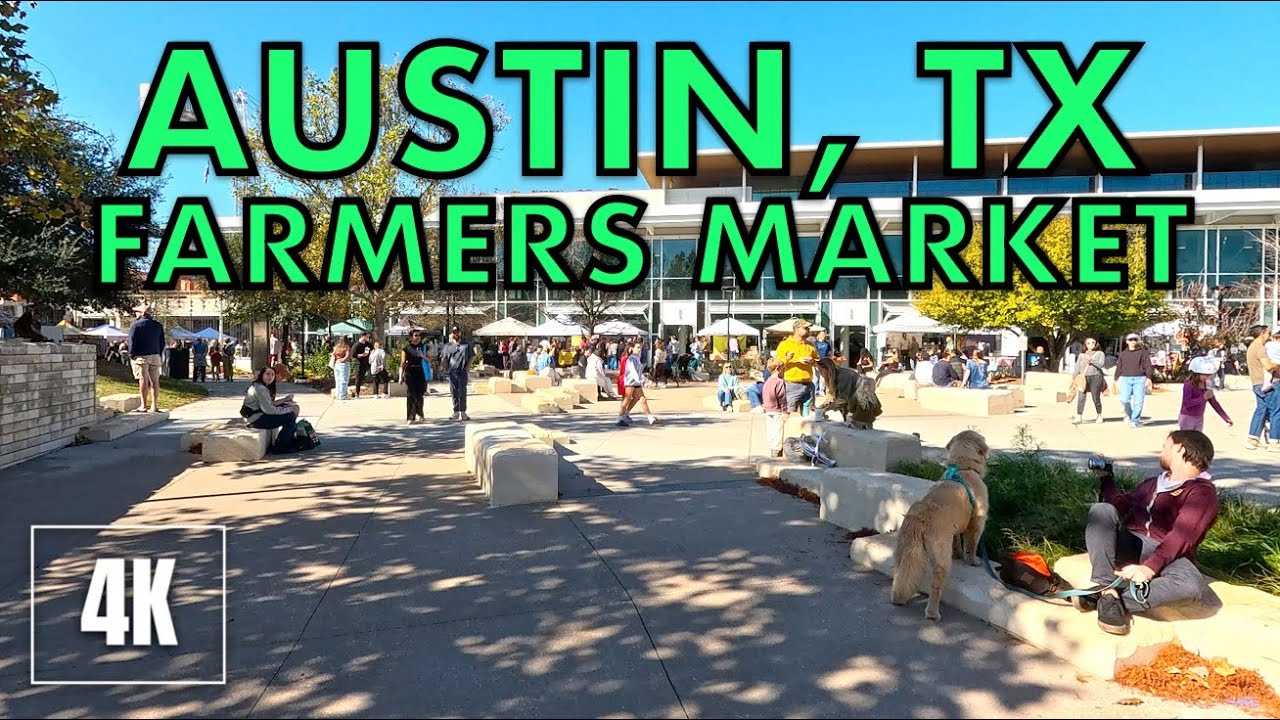 Mueller Farmers Market Walk 🇺🇸 AUSTIN, TX | Sunday Morning City Life in 4K