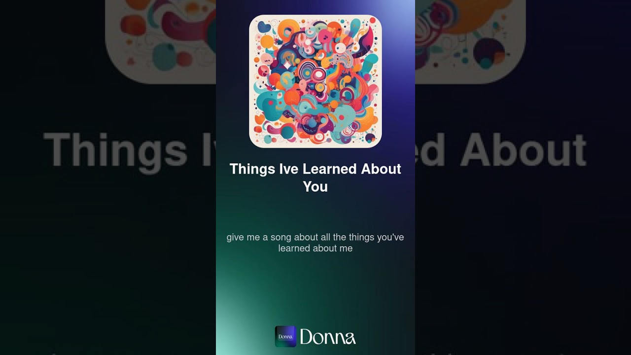 THINGS I'VE LEARNED ABOUT YOU