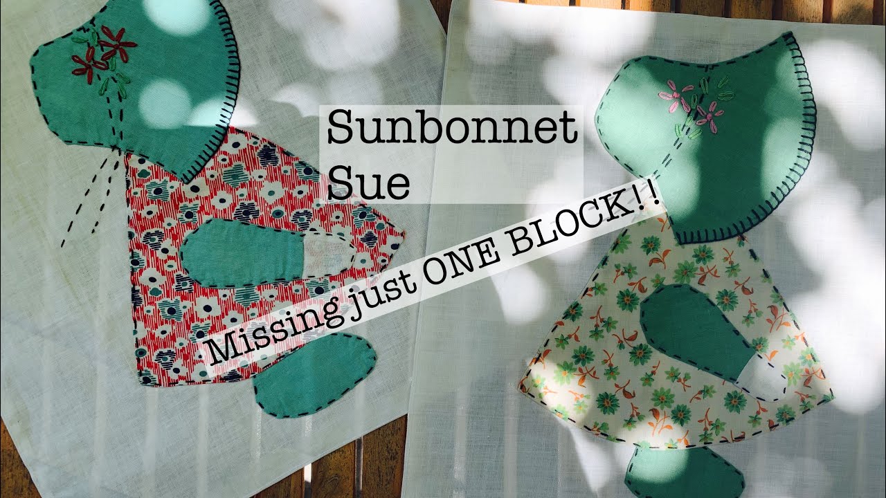 Sunbonnet sue appliqué | sew along with me as I make a block to finish this quilt
