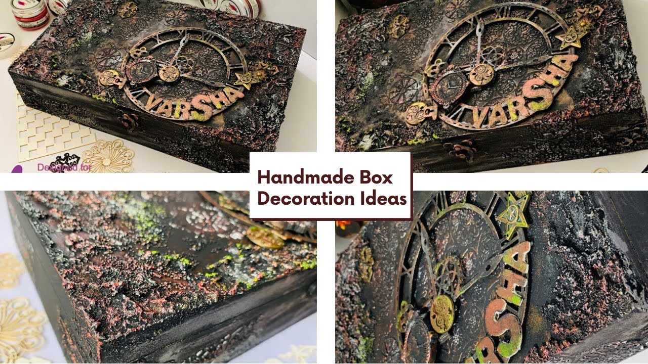 Box Decoration Ideas using mixed media techniques | Altered Box | Handmade Box Decoration