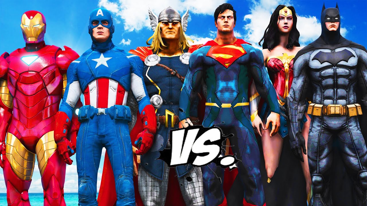 супергерои комиксы marvel против супергероев комиксы dc