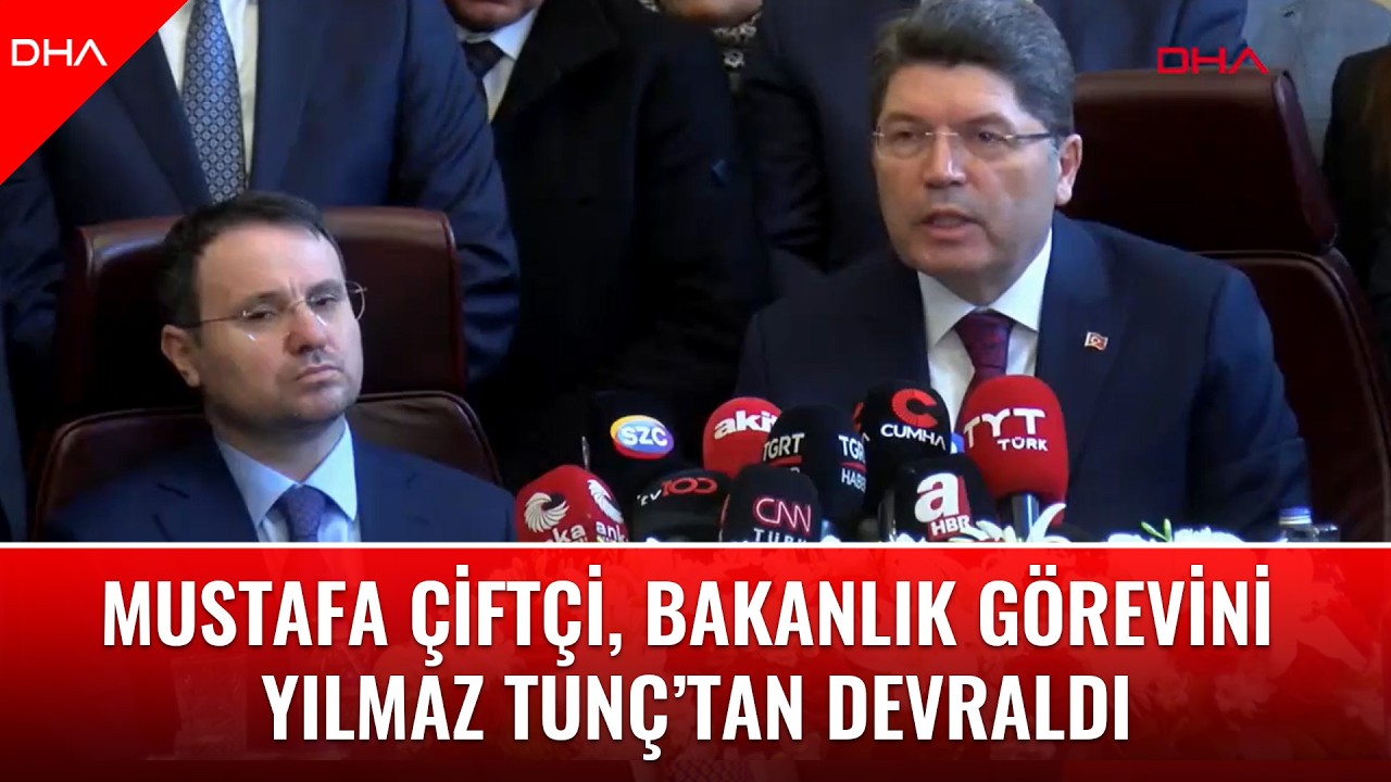 #CANLI I Adalet Bakanlığı'nda devir teslim töreni: Akın Gürlek, Yılmaz Tunç'tan görevi devralıyor