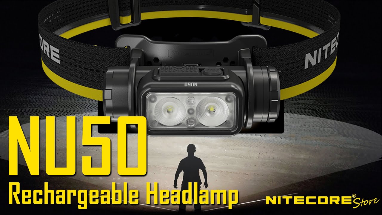 Легкий налобный фонарь Nitecore NU50 1400 люмен с зарядкой через USB-C
