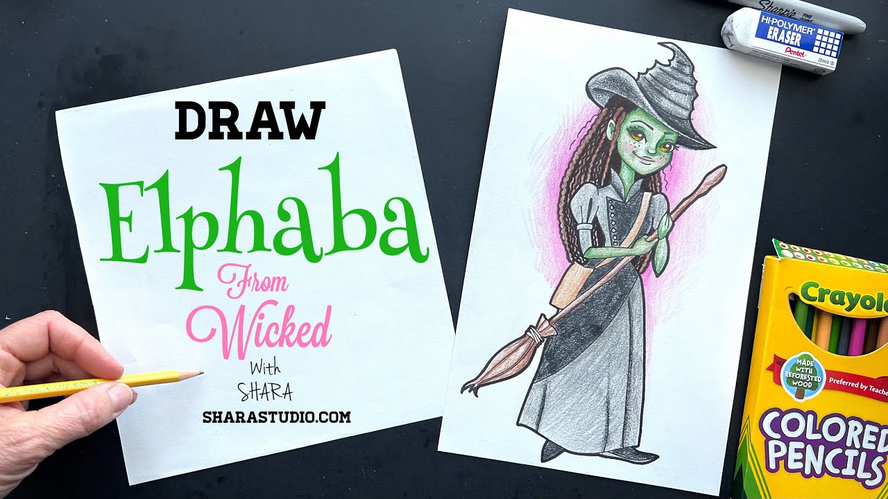 Как нарисовать Эльфабу из Wicked