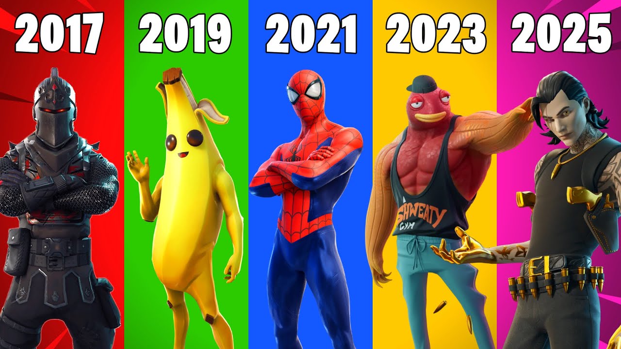 Fortnite ALL Battle Pass Skins! (2017-2025 All Seasons The Evolution of BP Outfits Chapter 1 - 6)