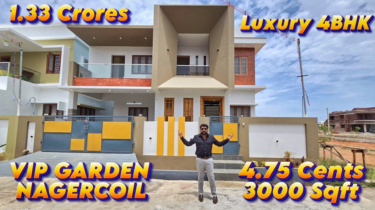 Luxury 4BHK Villa for Sale in Nagercoil VIP Garden, Konam | Fully Furnished | 4.75 Cent | 3000 Sq.Ft