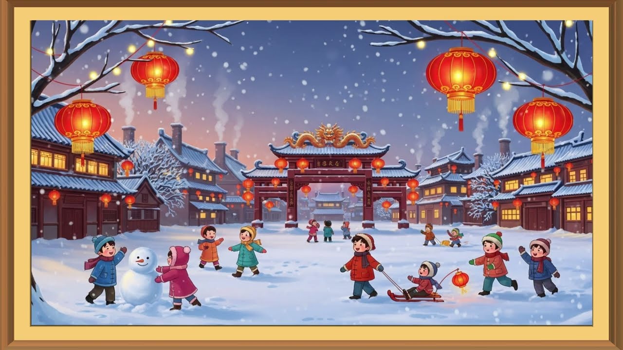 Celebrate the Lunar New Year Live TV Frame_4K TV Frame in Winter