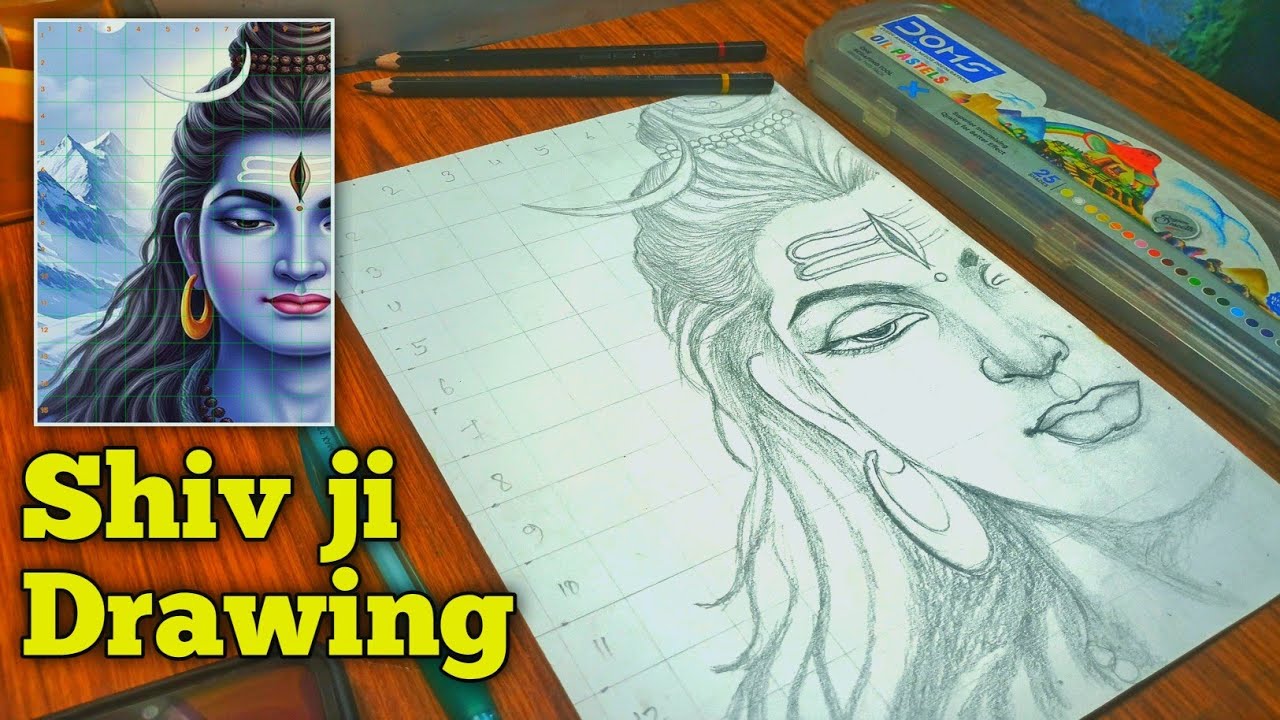 How to Lord Shiva Drawing, MahaShivratri Drawing, Outline Tutorial