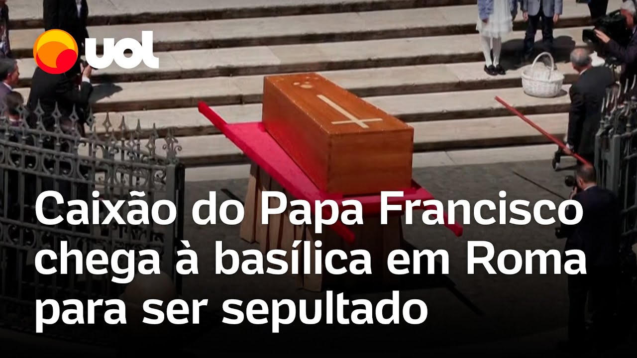 Funeral do papa Francisco: caixão do pontífice chega à basílica em Roma para ser sepultado