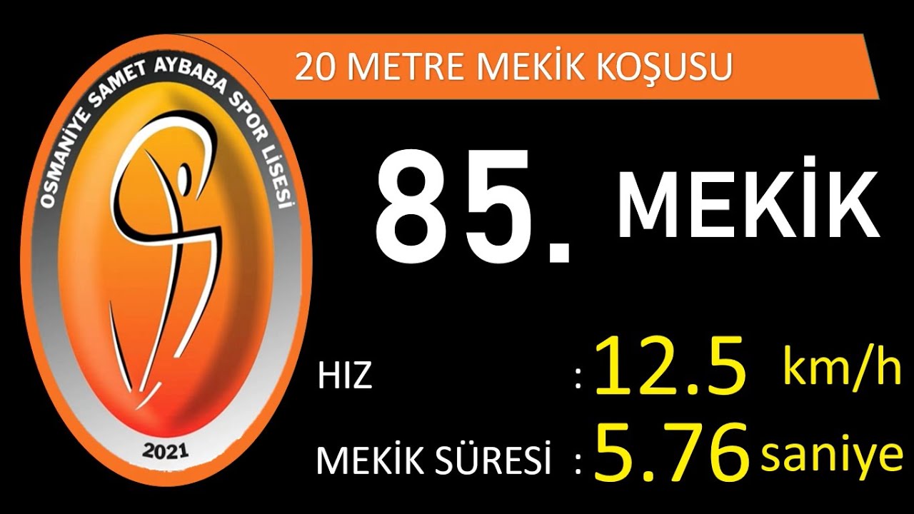 SAMET AYBABA SPOR LİSESİ  20 METRE MEKİK KOŞUSU BİP SESİ (TÜRKÇE ANONS + SAYAÇ)