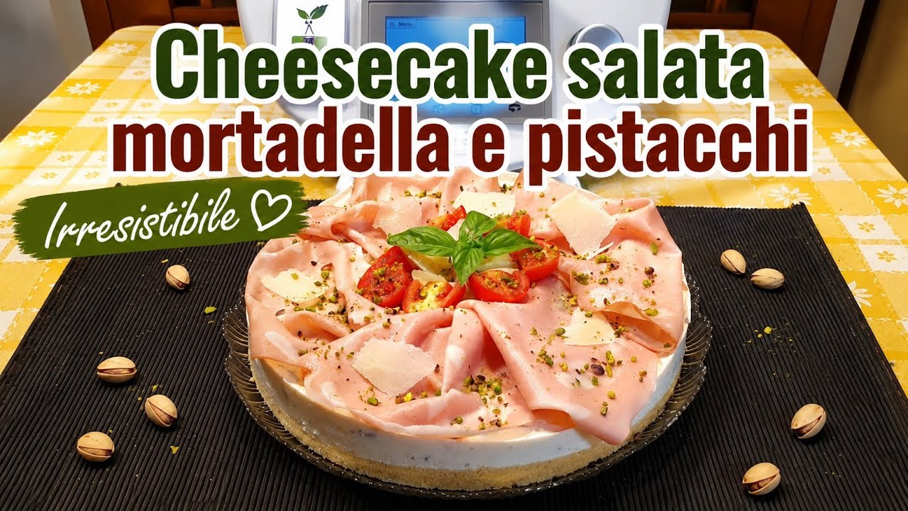 Cheesecake salata con mortadella e pistacchi per bimby TM7 TM6 TM5 TM31
