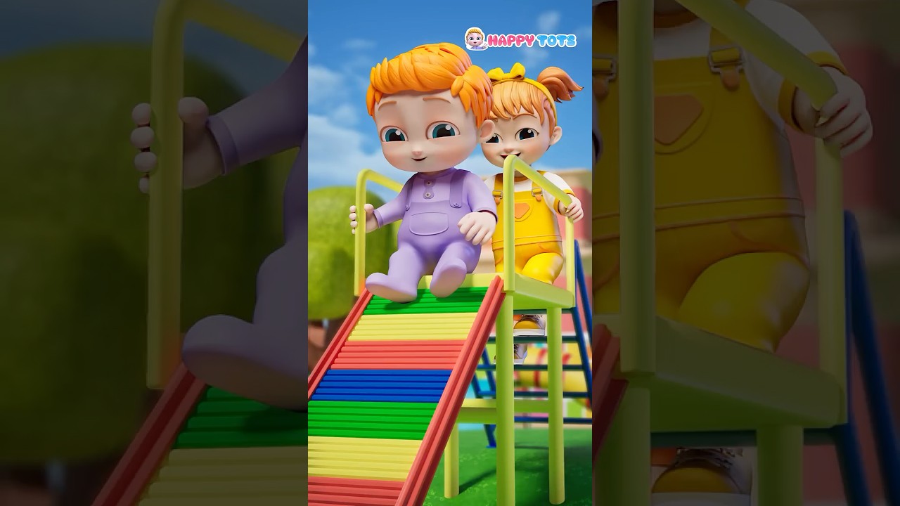 Baby Funny Video | Ladder Sliding Cartoon For Kids | Happy Tots #toddlers #cartoon #kidsvideos