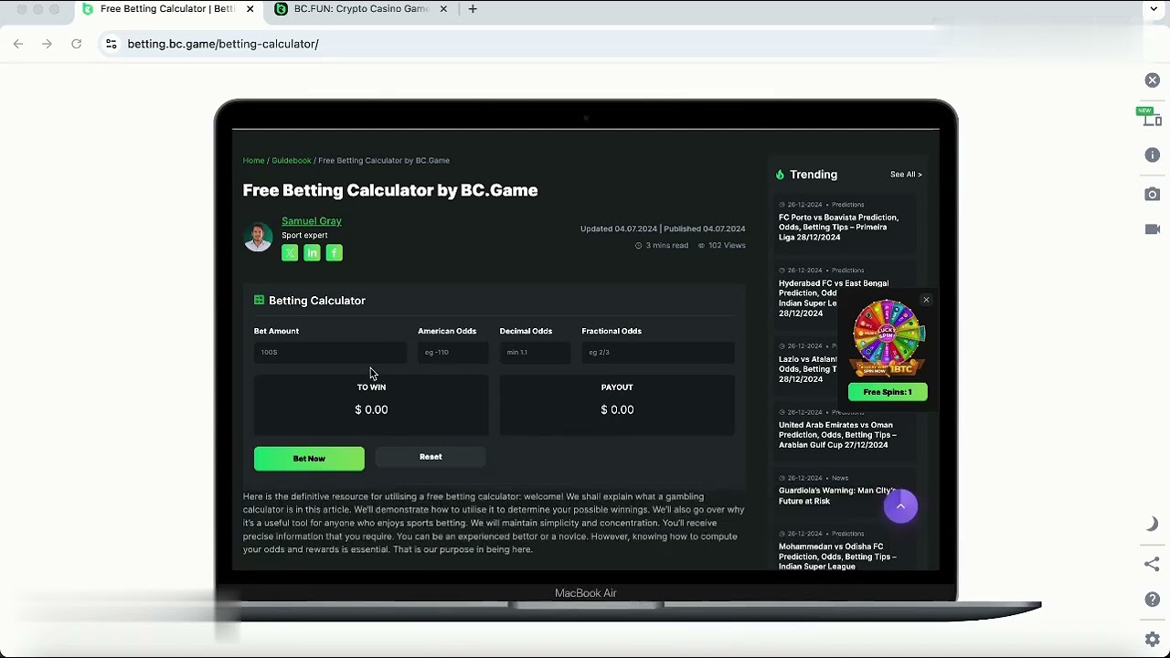 Betting Calculator by BC.GAME