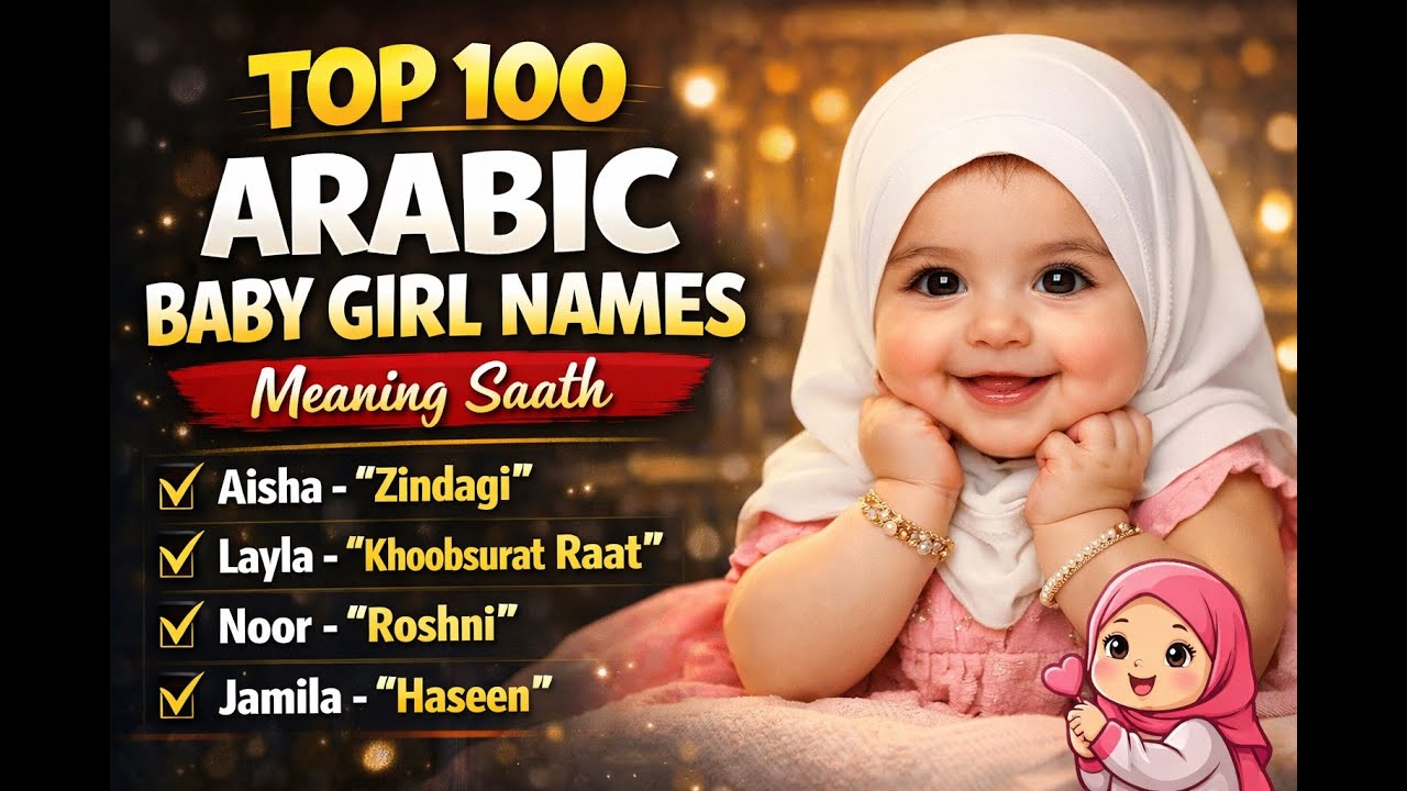 Top 100 Arabic Baby Girl Names With Meanings | Beautiful & Unique Arabic Girls Names (2026)