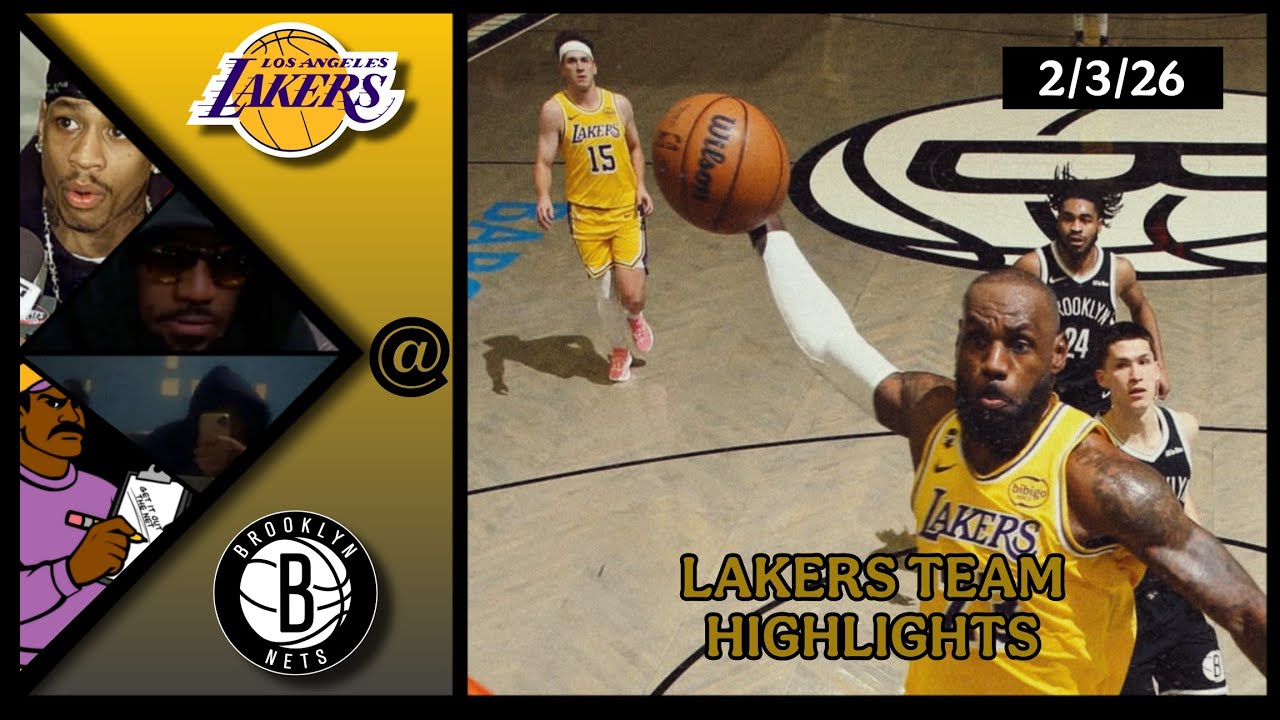 Lakers Team Highlights @ Nets reaction W/ Coaches Den