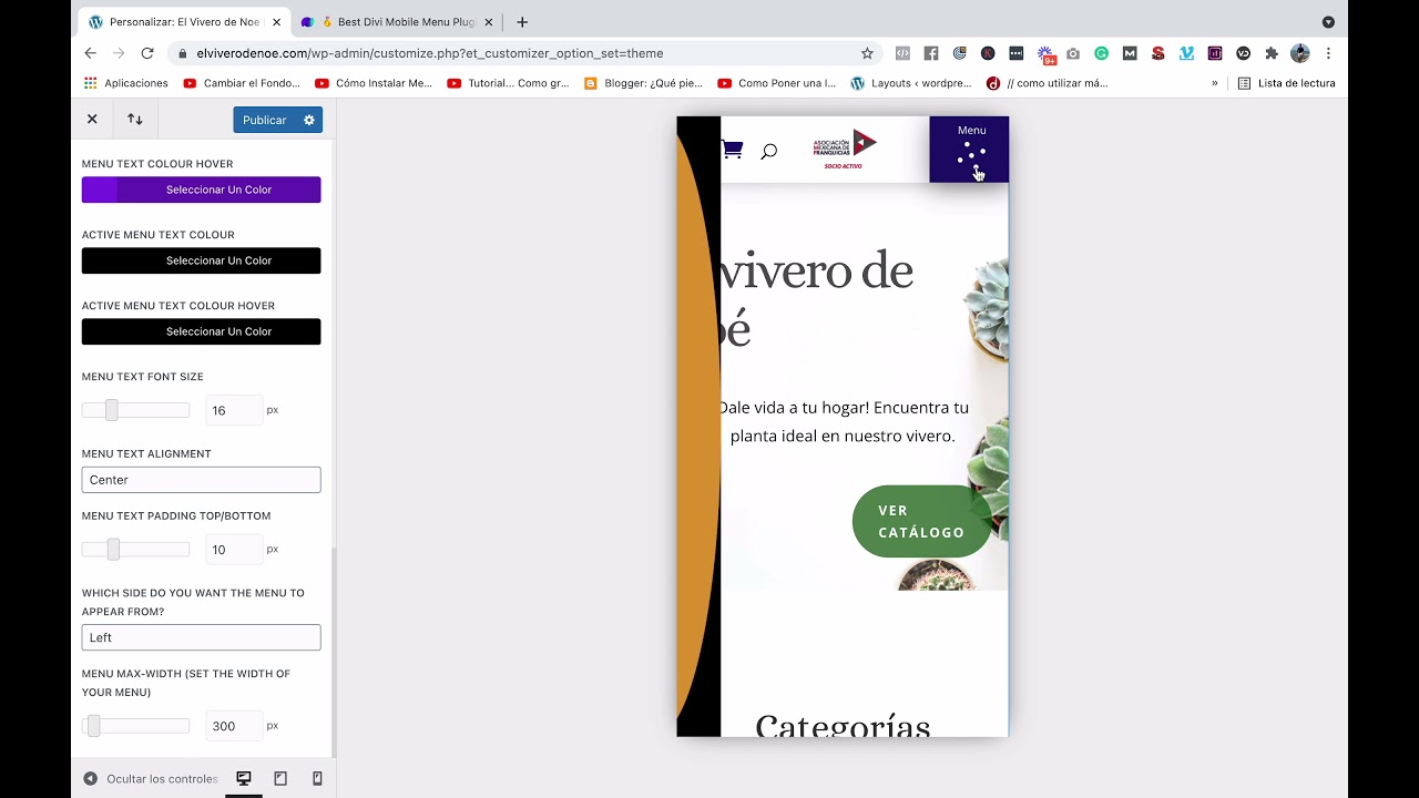 Cómo modificar la apariencia del menú en Divi Mobile