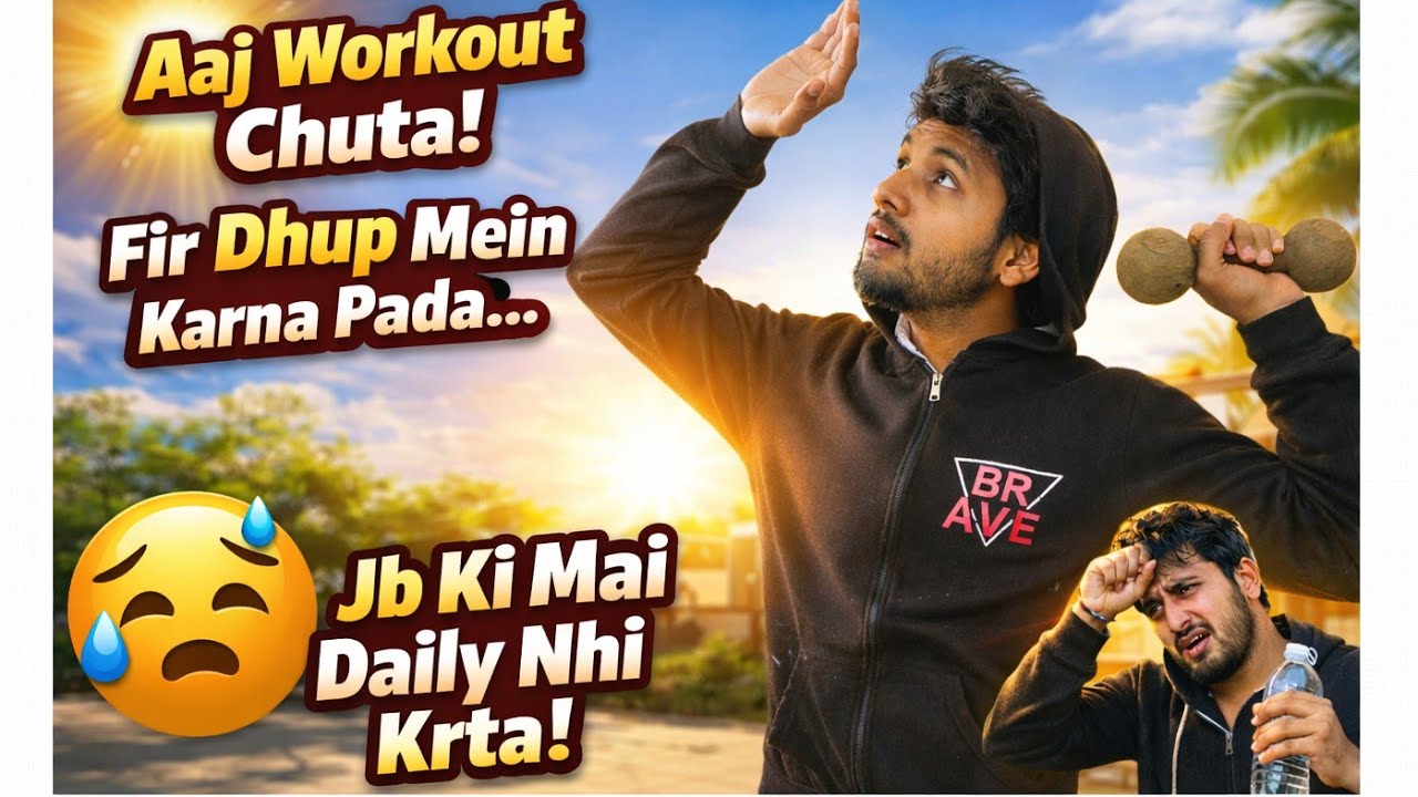 Aaj workeout chuta Fir dhup Mein karna Pada jb ki mai daily nhi krta