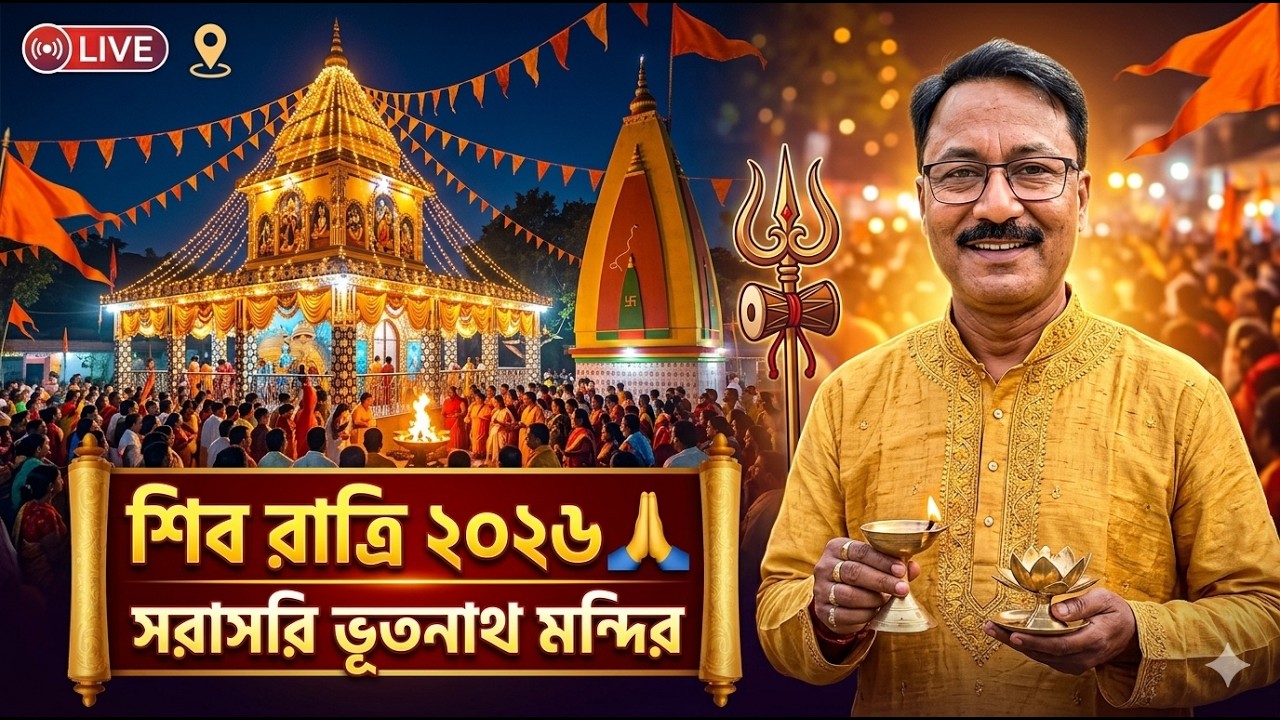 শিব রাত্রি ২০২৬ 🙏🔱🙏সরাসরি ভূতনাথ মন্দির থেকে  @Durgapur City official