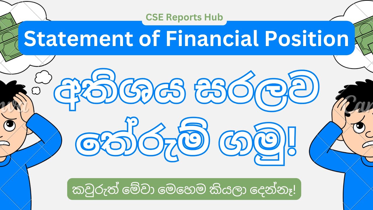 Statement of Financial Position අතිශය සරලව තේරුම් ගමු &zwj;| Balance Sheet Simplified | CSE Reports Hub