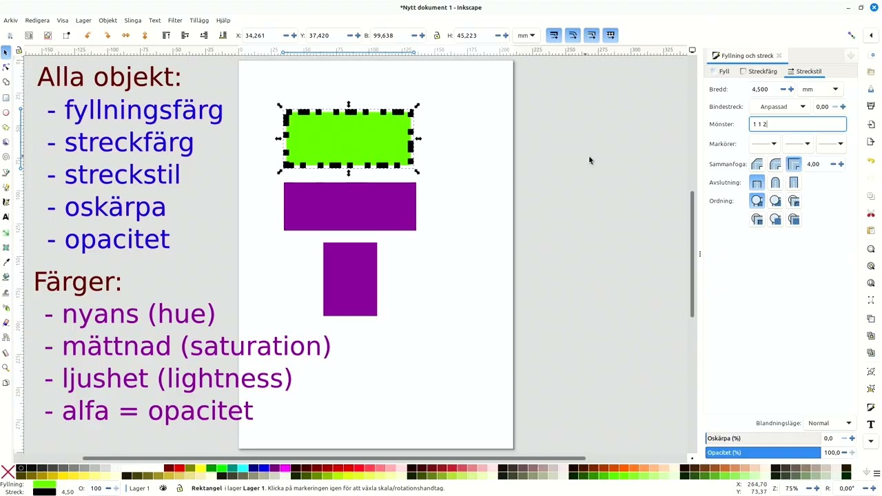 Inkscape för nybörjare - del 3: Objekt och deras egenskaper
