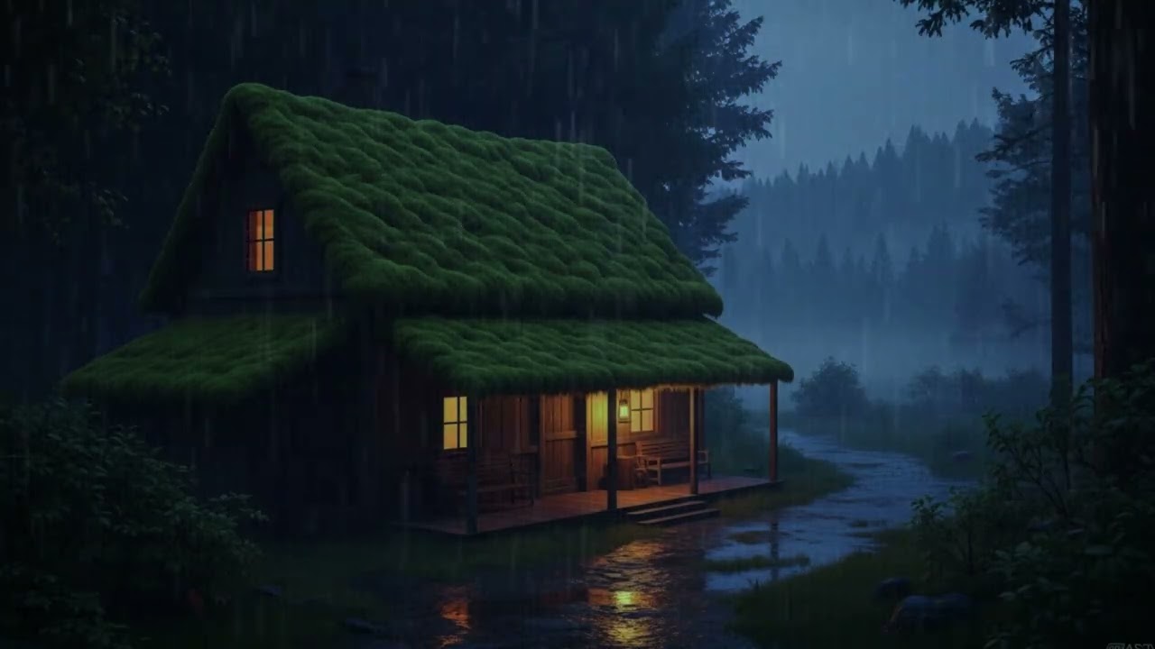 2 hours in the forest with the sound of heavy rain your sleep becomes peaceful