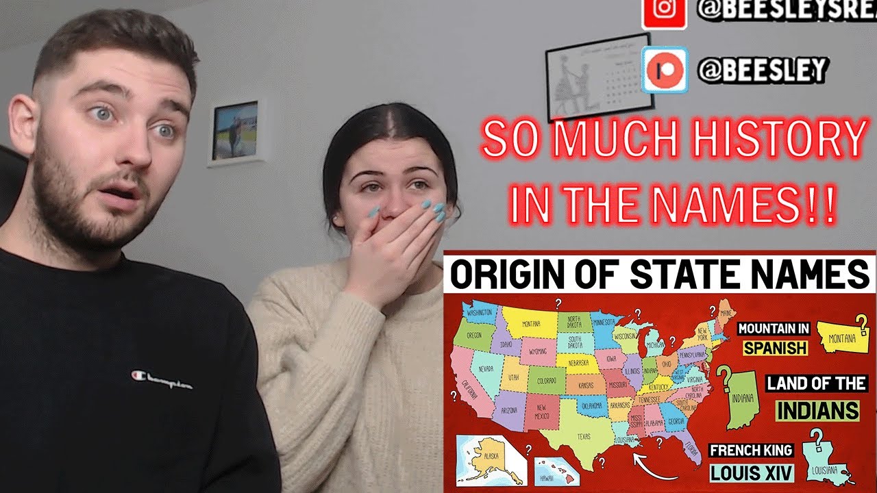 BRITISH COUPLE REACTS | How Did Each U.S. State Get Its Name?