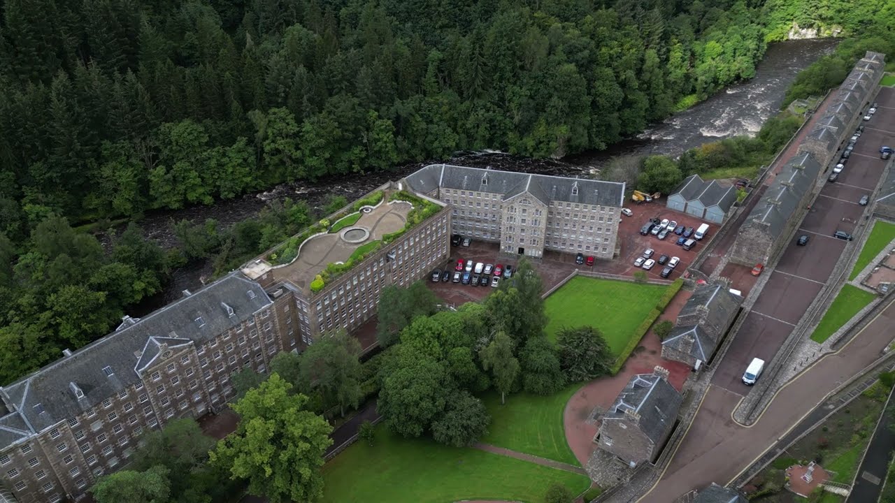 New Lanark - Scotland UNESCO World Heritage site 4K Drone Video #scotland #scotlandtrip #drone #dji